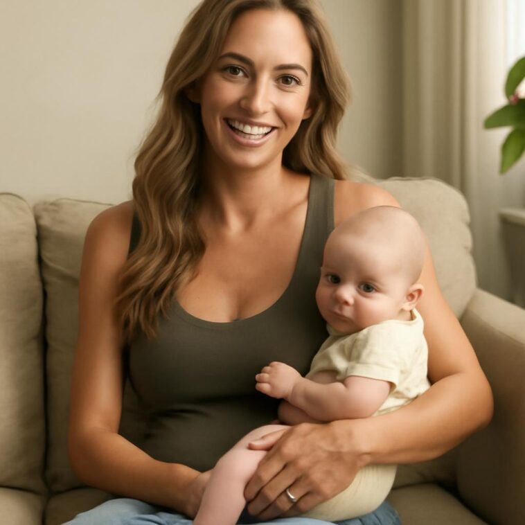 Jena Sims desmente rumores de gravidez e celebra maternidade autêntica 1 Esposa de Brooks Koepka afirma estar feliz com um filho e rejeita pressão social por 'família perfeita'