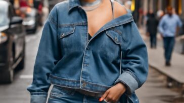 Com estilo ousado e acessórios exclusivos, Rihanna transforma jeans em tendência fashion para a cidade