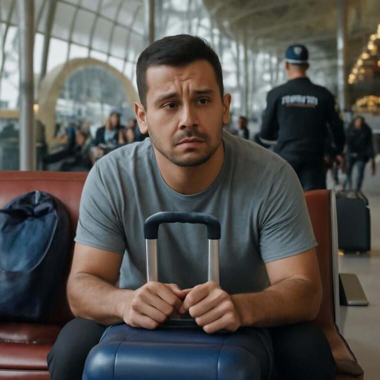 Renan Machado está retido no aeroporto após furto do passaporte dentro de jaqueta no raio-x