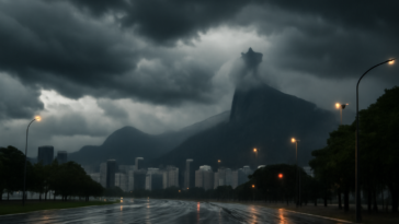 Cidade tem previsão de chuva moderada a forte e possibilidade de raios nesta terça. Saiba o que esperar e veja os cuidados.