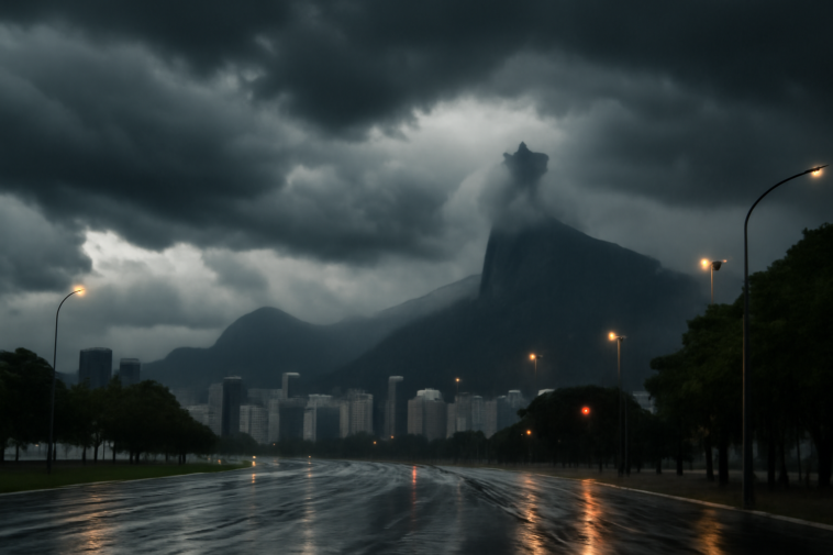 Cidade tem previsão de chuva moderada a forte e possibilidade de raios nesta terça. Saiba o que esperar e veja os cuidados.