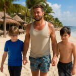 Em meio a compromissos profissionais, cantor desfruta momentos de descanso com Tino e Matteo em Yucatán