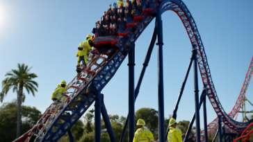 Parque na Gold Coast virou assunto após falha deixar 20 pessoas presas a 10 metros de altura por duas horas. Entenda o que aconteceu.