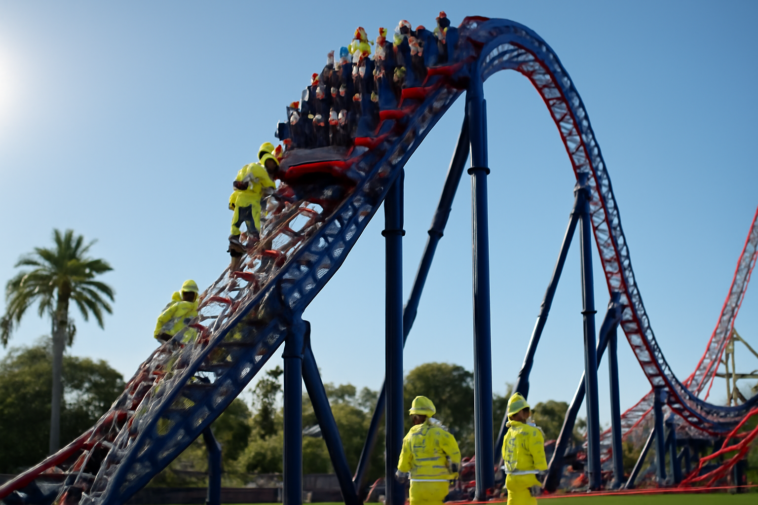 Parque na Gold Coast virou assunto após falha deixar 20 pessoas presas a 10 metros de altura por duas horas. Entenda o que aconteceu.