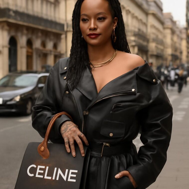 A diva une estilo monocromático e atitude em look sofisticado na cidade luz