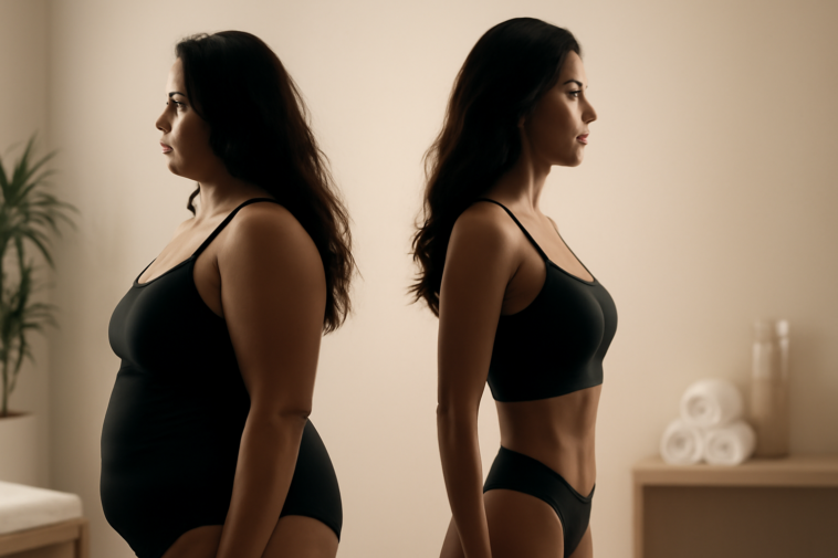 Modelo mostrou o antes e depois do tratamento do lipedema e explicou a mudança iniciada após 2024. Entenda o que ela relatou.