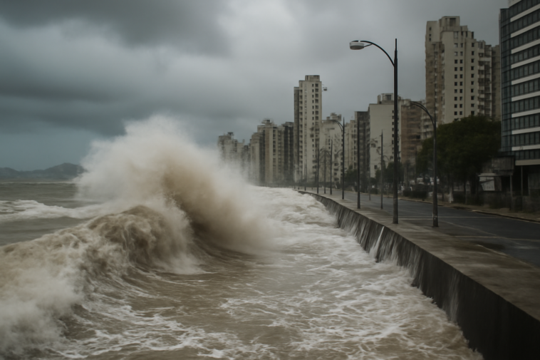 Defesa Civil aponta mar agitado e risco alto no litoral catarinense entre quinta e sexta; veja as áreas mais afetadas e os cuidados.