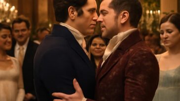 Julia Quinn celebra a inclusão de casal queer na série da Netflix, destacando a força do amor e do luto na trama