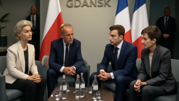 Busca por “pl” cresce com a visita de Emmanuel Macron a Gdańsk e o novo eixo Polônia-França. Entenda o que está em jogo.