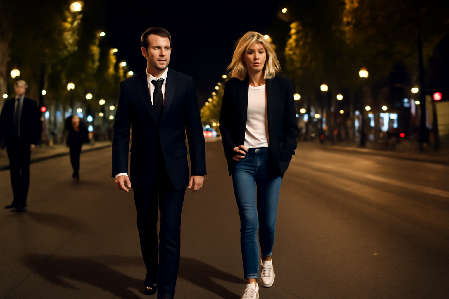 Primeira-dama francesa apareceu de jeans e tênis em saída noturna com Emmanuel Macron em Paris; entenda por que isso repercutiu.