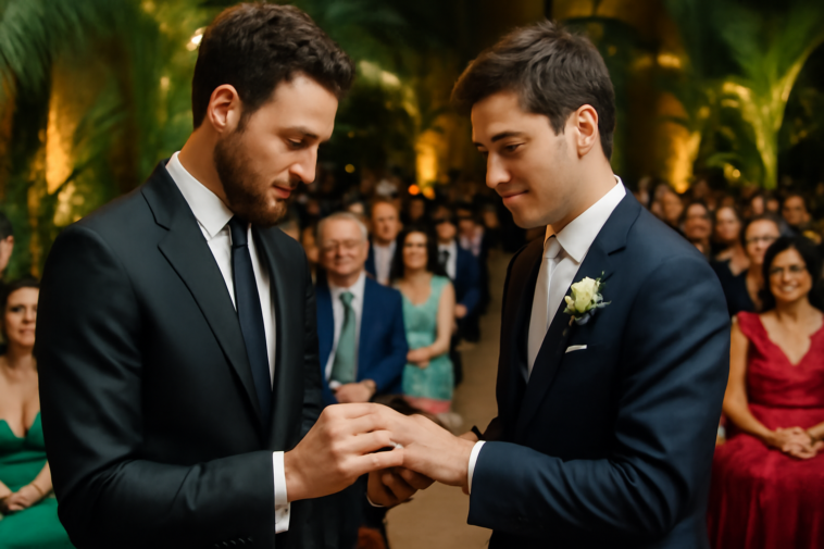 Casamento de Felipe Suhre com Erick Andrade no Rio colocou o universo do Mais Você entre os assuntos em alta; entenda o motivo.