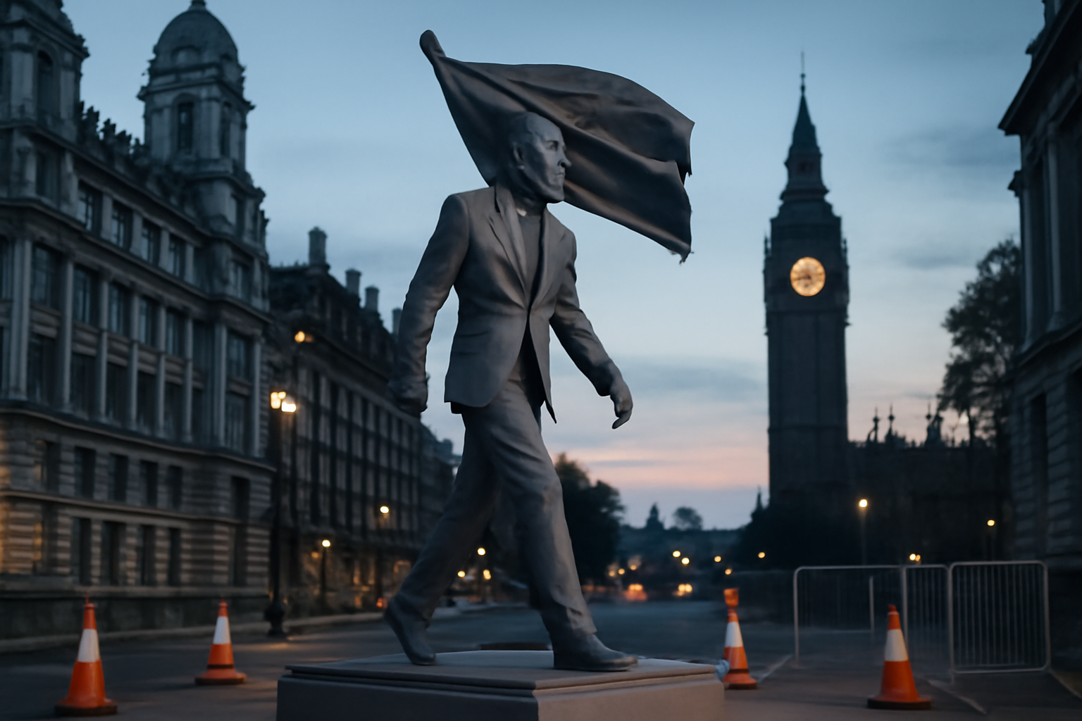 Obra apareceu de madrugada no centro de Londres e viralizou no Brasil. Entenda o que ela mostra e por que virou assunto.