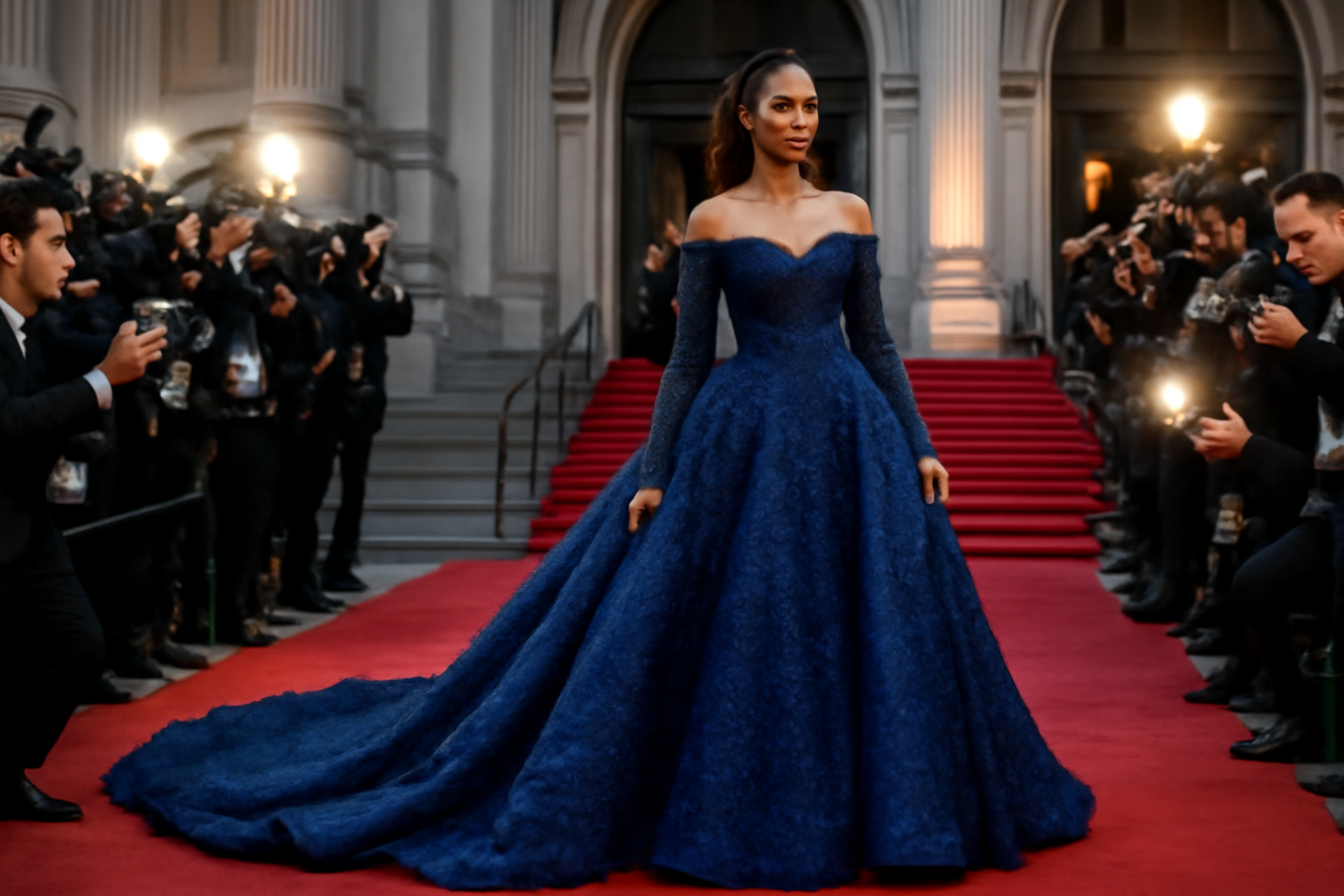 Cantora apareceu com vestido Valentino azul, decote profundo e joias no Met Gala. Saiba por que o nome dela disparou nas buscas.