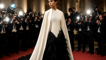 Modelo trans chamou atenção no tapete vermelho com look Gucci inspirado em Botticelli e Black Swan; entenda por que viralizou.