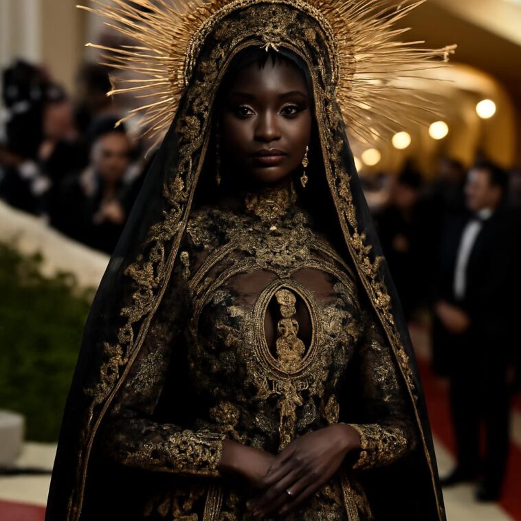 Modelo sudanesa-americana transforma o tapete vermelho em manifesto artístico e de esperança
