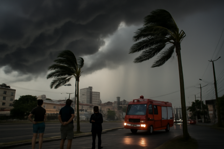 Frente fria muda o tempo no Rio Grande do Sul, com rajadas de até 90 km/h, chuva e risco de tempestades; entenda o cenário.