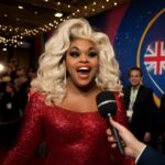 Drag queen e ex-participante do RuPaul's Drag Race UK anuncia pontos do Reino Unido em momento de representatividade