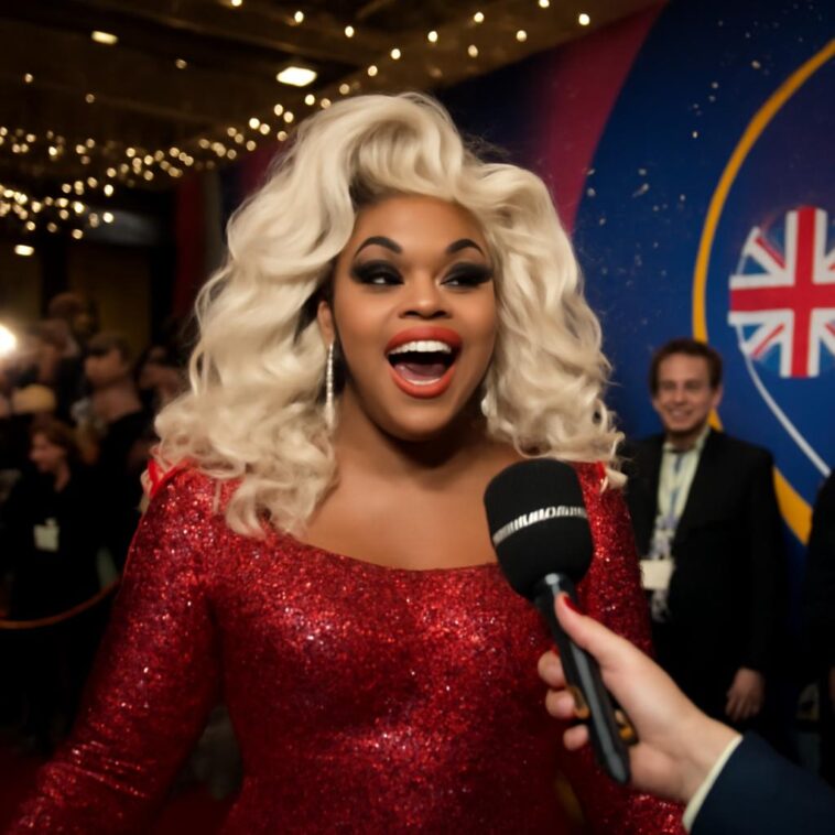 Drag queen e ex-participante do RuPaul's Drag Race UK anuncia pontos do Reino Unido em momento de representatividade