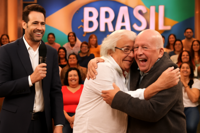 Apresentador recebeu Dedé Santana no Caldeirão e conduziu a surpresa com Renato Aragão; saiba por que o momento virou assunto.