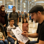 Aeroporto de Dubai lançou caricaturas ao vivo nos terminais no Dia Internacional das Famílias; veja por que o tema entrou em alta.