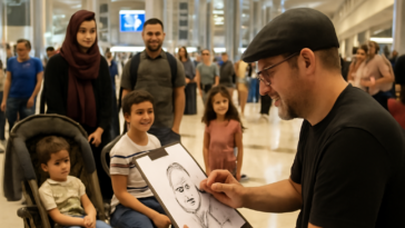 Aeroporto de Dubai lançou caricaturas ao vivo nos terminais no Dia Internacional das Famílias; veja por que o tema entrou em alta.