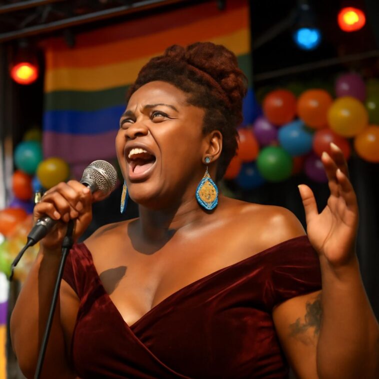 Cantora negra e queer conecta emoções e histórias reais em shows vibrantes no coração da comunidade LGBTQIA+