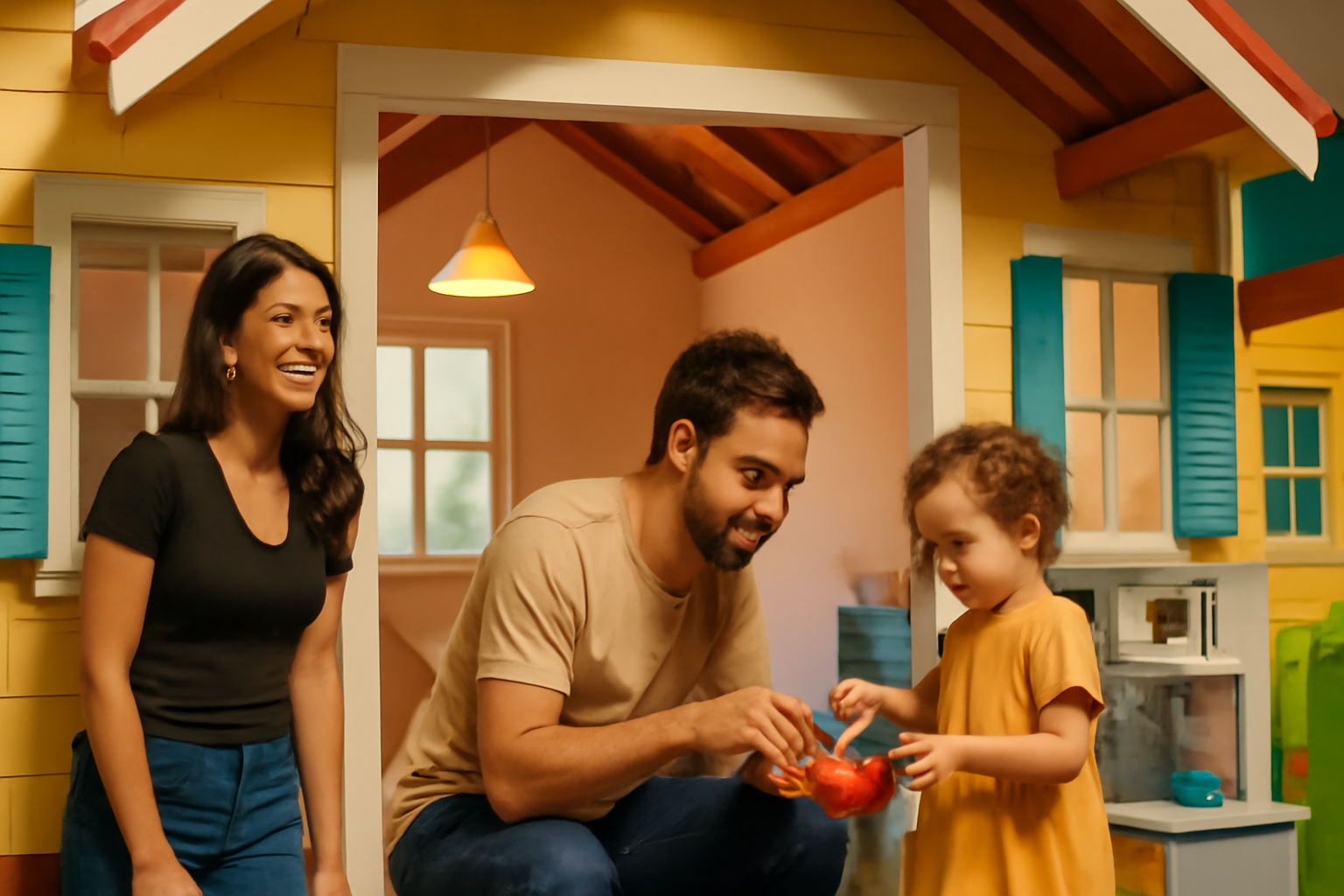Influenciadora compartilhou momentos em família com Zezé Di Camargo e a filha em uma casa de brinquedos; entenda por que isso viralizou.