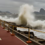 Avanço do mar voltou a causar danos na Praia da Macumba, no Rio, e manteve a Ciclovia Tim Maia fechada; entenda o cenário.