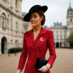 Em evento ligado à pesquisa contra o câncer, Kate apostou em um vestido vintage de poás vermelhos. Saiba por que o look repercutiu.